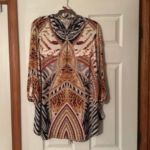 MWT PETER NYGARD BELTED TUNIC TOP XL